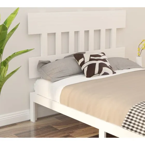vidaXL sengegrde i massivt fyrretr 143,5x3x81 cm hvid