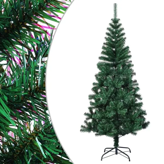 vidaXL kunstigt juletræ 210 cm med farverige PVC-grene, grøn