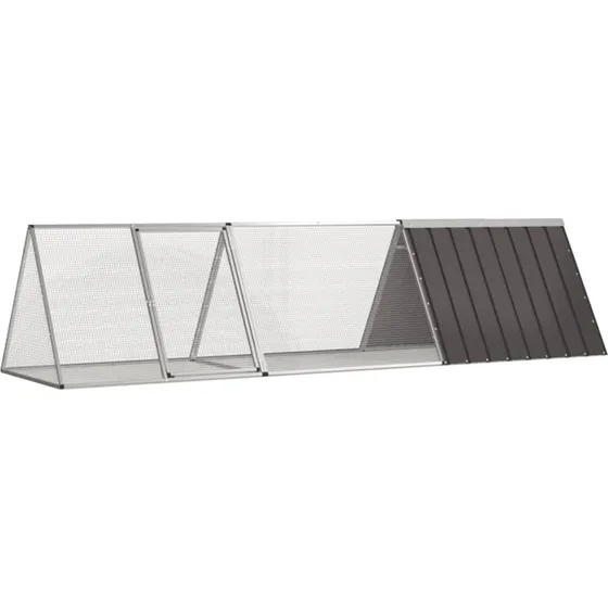 vidaXL kaninbur antracit 302,5x80,5x71 cm galvaniseret stål