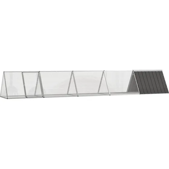 vidaXL kaninbur 504,5x80,5x71 cm galvaniseret stål antracitgrå