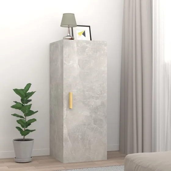 vidaXL vægskab 34,5x34x90 cm konstrueret træ, betongrå