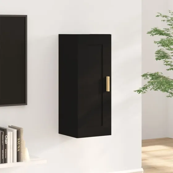 vidaXL vægskab 35x34x90 cm sort konstrueret træ