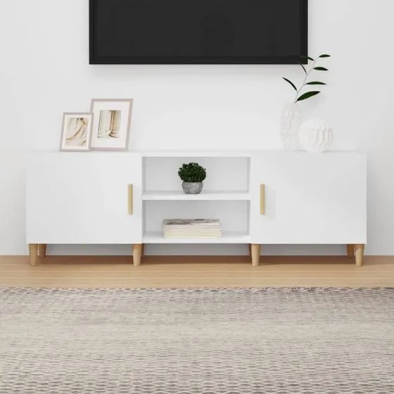 vidaXL TV-bord 150x30x50 cm konstrueret træ, hvid