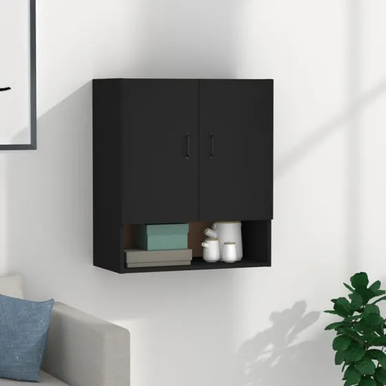 vidaXL vægskab 60x31x70 cm konstrueret træ, sort