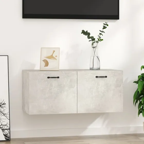 vidaXL vægskab 80x36,5x35 cm konstrueret træ - betongrå