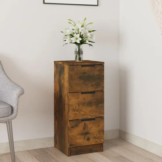 vidaXL skænk 30x30x70 cm – røget egetræ (konstrueret træ)