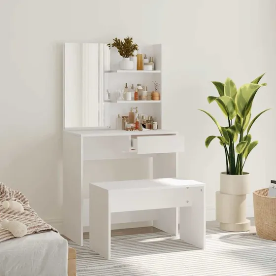 vidaXL konsolbordsæt 74,5x40x141 cm, hvid