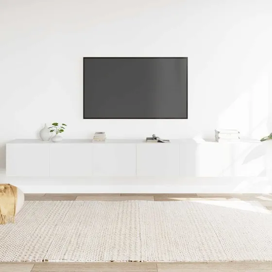 vidaXL TV-skabssæt 3 dele 80 cm konstrueret træ hvid
