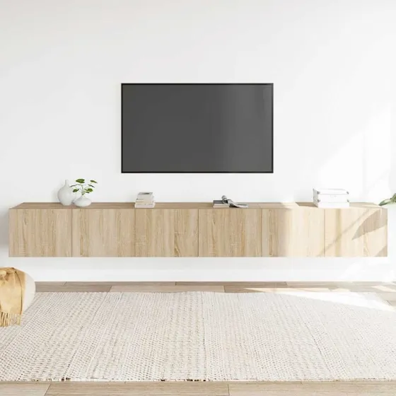 vidaXL TV-skabssæt 3 dele 80 cm konstrueret træ Sonoma-eg