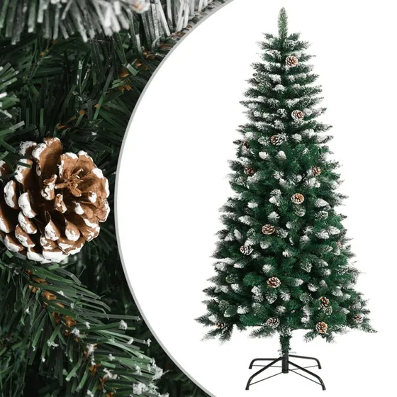 vidaXL kunstigt juletræ 120 cm PVC med fod