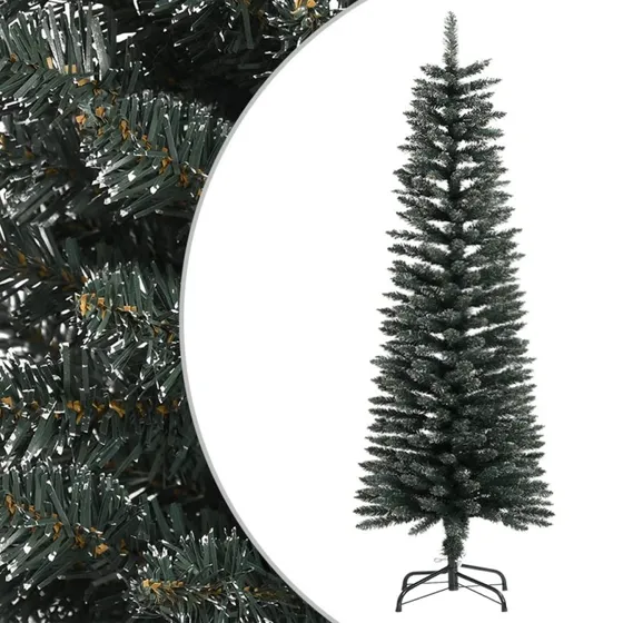 vidaXL kunstigt smalt juletræ 120 cm PVC grøn med fod