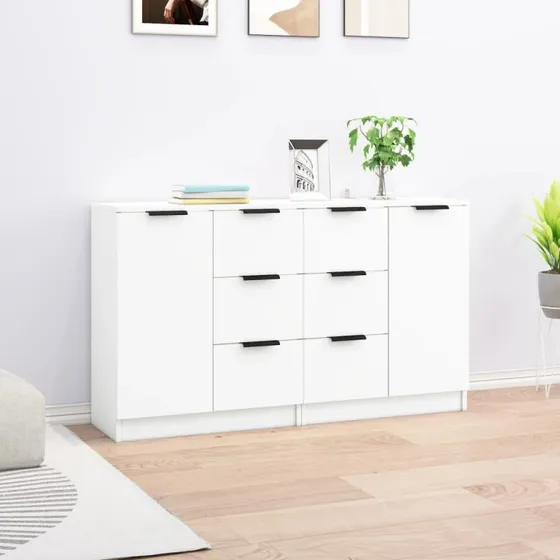 vidaXL skænke 2 stk. 60x30x70 cm konstrueret træ hvid