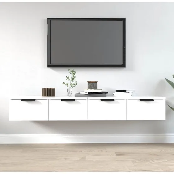 vidaXL vægskabe 2 stk. 68x30x20 cm konstrueret træ hvid