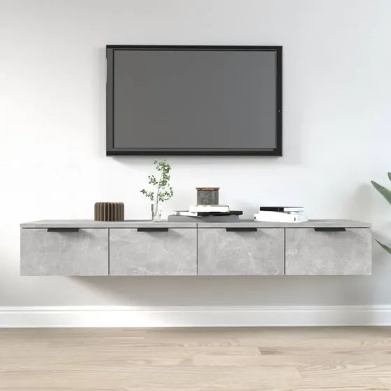 vidaXL vægskabe 2 stk. 68x30x20 cm konstrueret træ betongrå