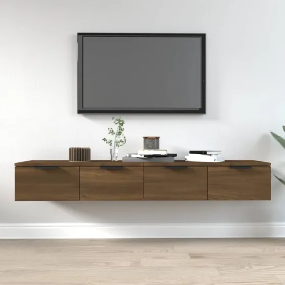 vidaXL vægskabe 2 stk. 68x30x20 cm konstrueret træ, brun egetræsfarve