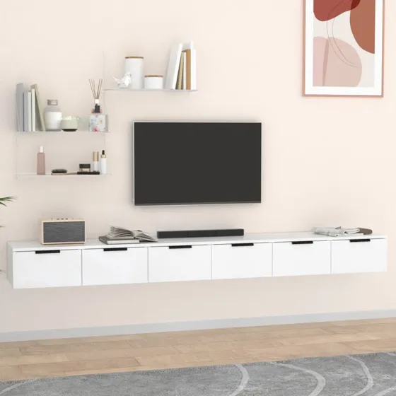 vidaXL vægskabe 2 stk. 102x30x20 cm hvid (konstrueret træ)