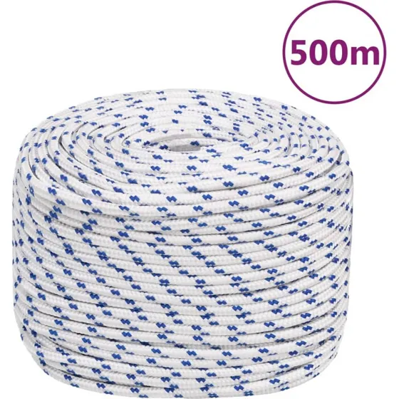 vidaXL tovvrk til bd 10 mm x 500 m, polypropylen, hvid