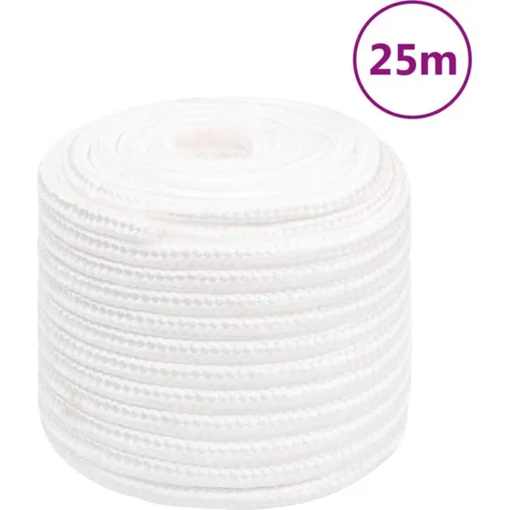 vidaXL tovværk til båd 16 mm x 25 m polypropylen hvid