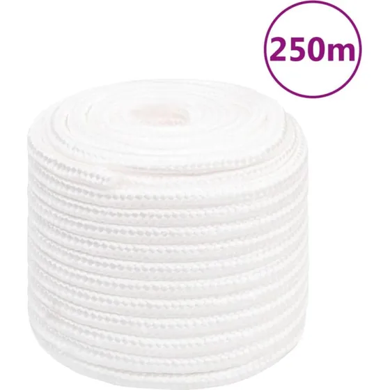 vidaXL tovvrk 16 mm x 250 m polypropylen hvid