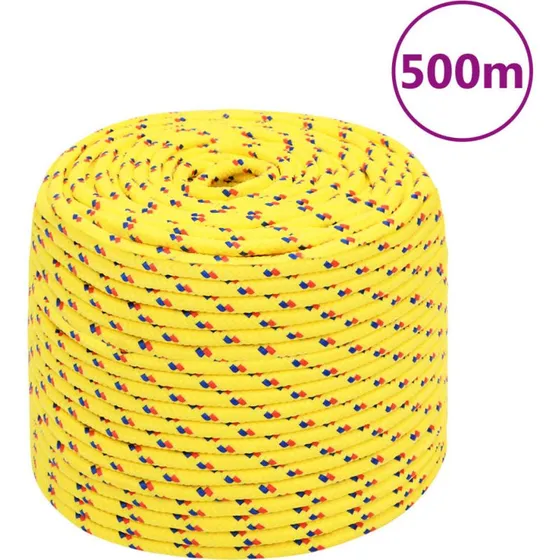 vidaXL tovvrk til bd 8 mm 500 m polypropylen gul