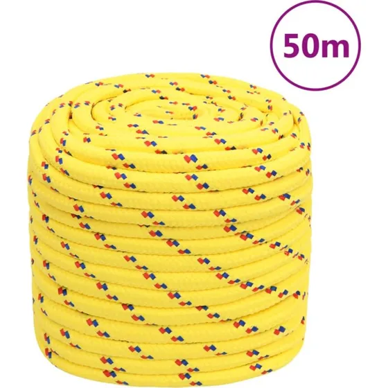 vidaXL tovvrk til bd 16 mm 50 m polypropylen gul