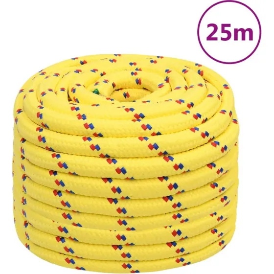 vidaXL tovvrk til bd 20 mm x 25 m, polypropylen, gul