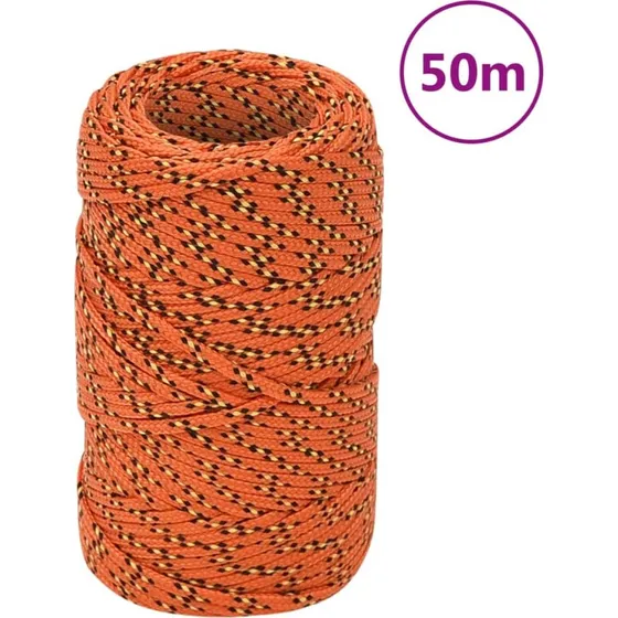 vidaXL tovvrk til bd 2 mm x 50 m polypropylen orange