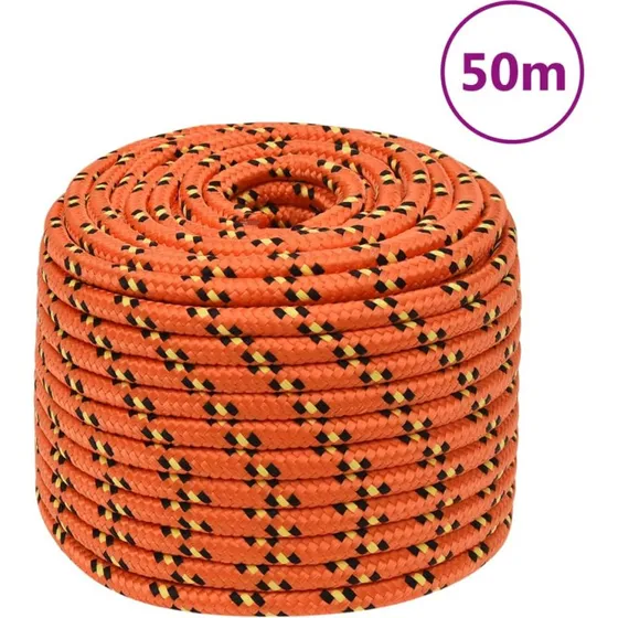 vidaXL tovvrk til bd 12 mm x 50 m polypropylen orange