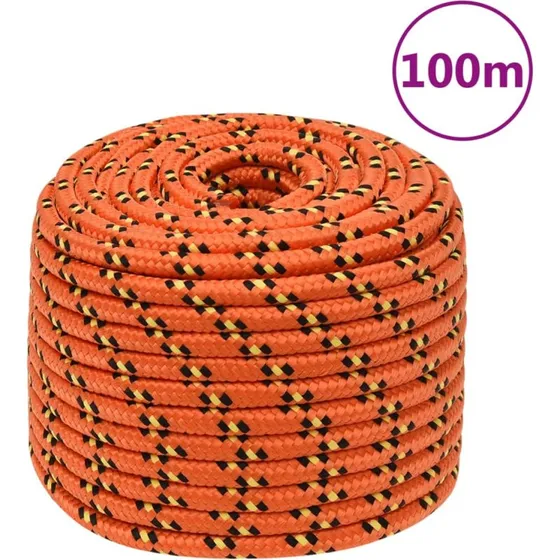 vidaXL tovvrk 12 mm x 100 m polypropylen orange