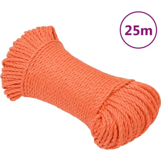 vidaXL arbejdsreb 6 mm 25 m polypropylen orange