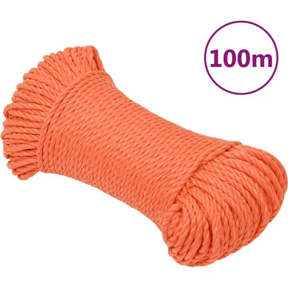 vidaXL arbejdsreb 6 mm x 100 m polypropylen, orange