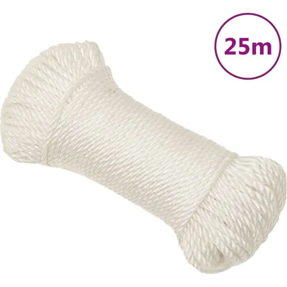 vidaXL arbejdsreb 6 mm x 25 m polypropylen hvid