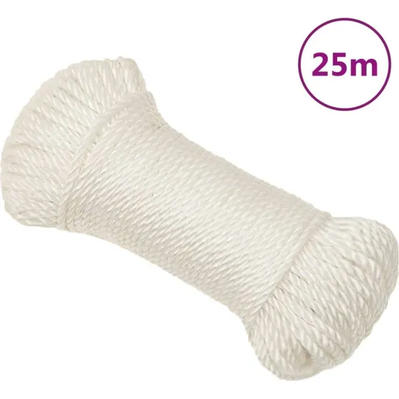 vidaXL arbejdsreb 8 mm x 25 m polypropylen, hvid