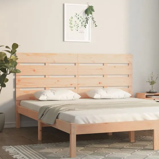 vidaXL sengegærde 150x3x80 cm i massivt fyrretræ