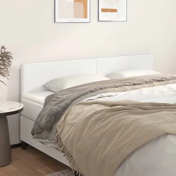vidaXL 2 stk. sengegavle 100x5x78/88 cm kunstlæder hvid