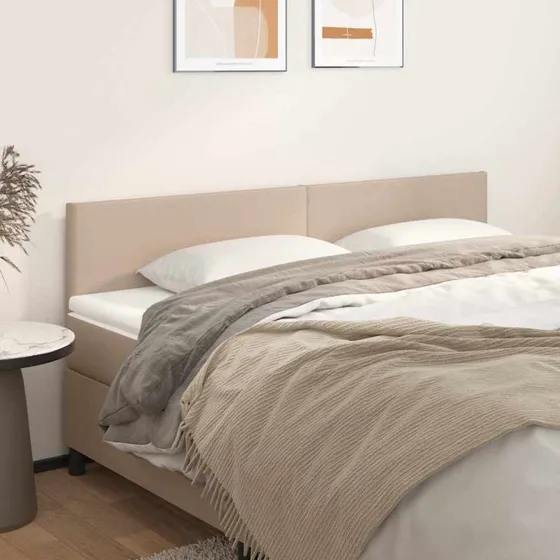 vidaXL Sengegavle 2 stk. 100x5x78/88 cm kunstlæder cappuccino