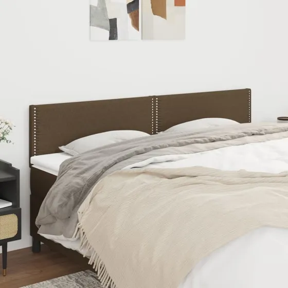 vidaXL sengegavle 2 stk 90x5x78/88 cm stof mørkebrun
