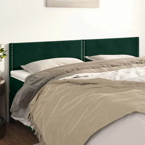 vidaXL sengegavle 2 stk. 100x5x78/88 cm fløjl mørkegrøn