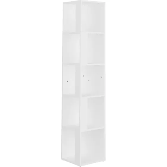 vidaXL hjørnereol 33x33x164,5 cm konstrueret træ/hvid