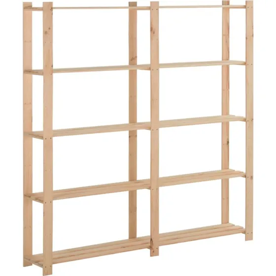 vidaXL opbevaringsreol 5 niveauer 170x28,5x170 cm fyrretræ