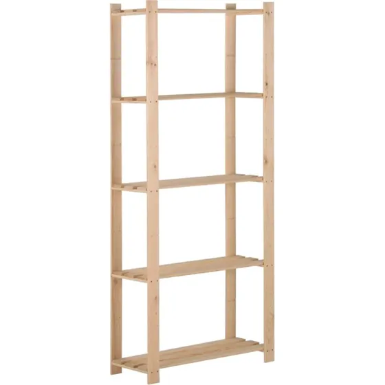 vidaXL opbevaringsreol 5 niveauer 80x28,5x170 cm fyrretræ