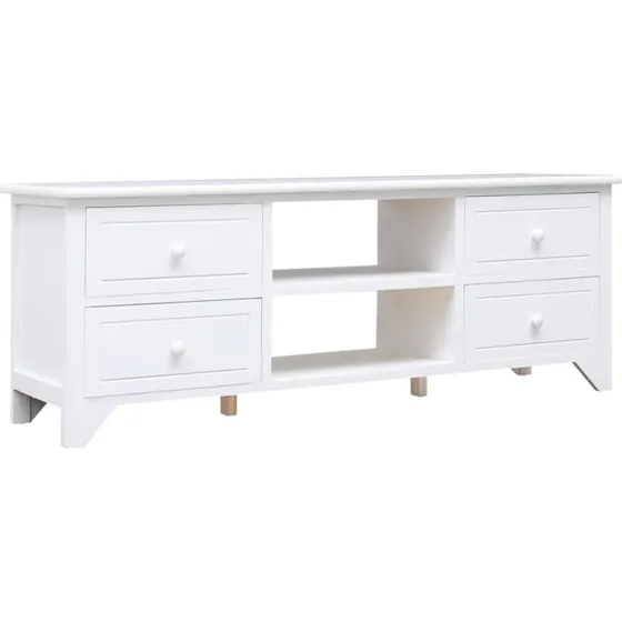 vidaXL TV-skab 108x30x40 cm massivt kejsertr, hvid