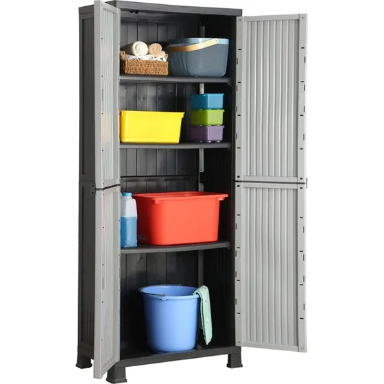vidaXL plastskab 68x39x171,5 cm - grå