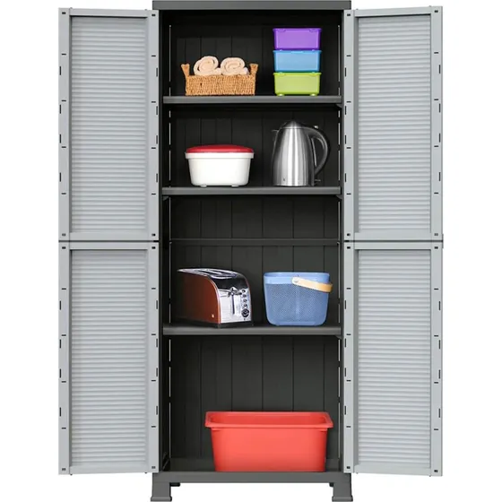 vidaXL plastskab 68x39x171,5 cm, grå