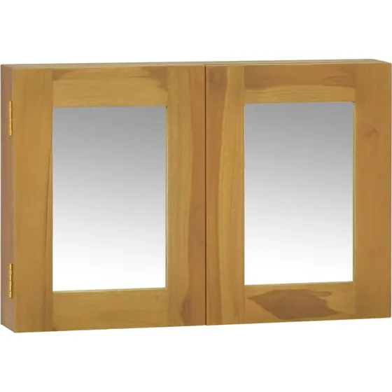 vidaXL spejlskab 60x10x40 cm i massivt teaktræ