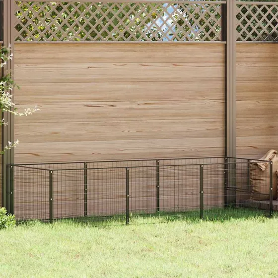 vidaXL hundeløbegård 3 m² stål sort