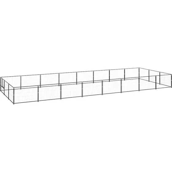vidaXL hundelbegrd 24 m sort stl