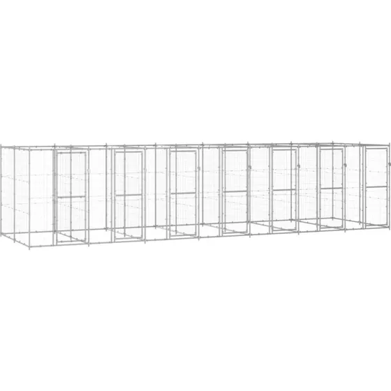 vidaXL udendrs hundebur 16,94 m galvaniseret stl