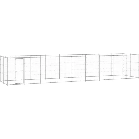 Udendørs hundebur 21,78 m² galvaniseret stål