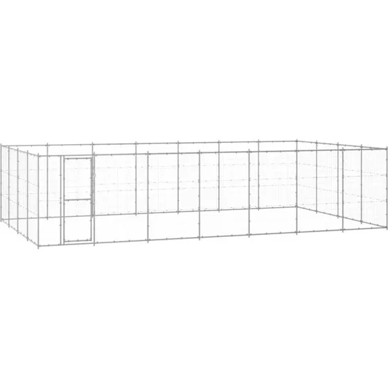Udendørs hundebur 33,88 m² galvaniseret stål